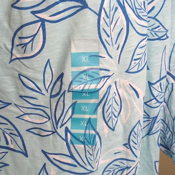 Stella Parker Collection XL Blue Floral Off The Shoulder Blouse, NEW - Picture 2 of 7